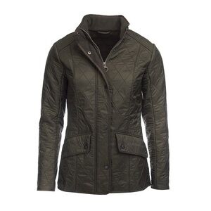 Barbour Olive Green Calvary Fleece Lined Quilted Jacket